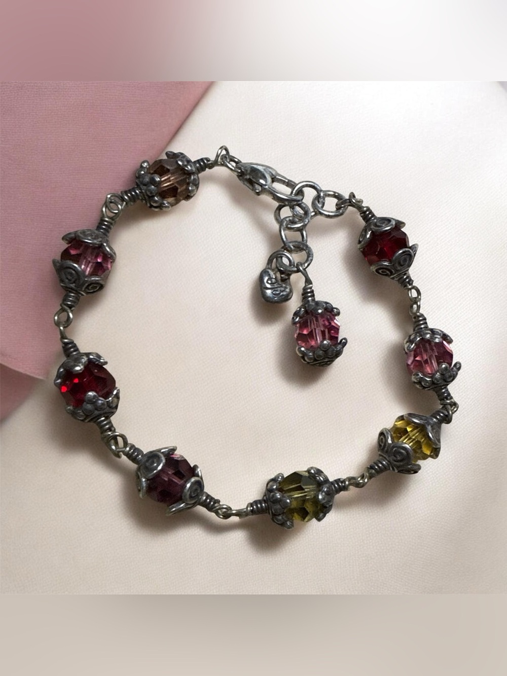 Retired Brighton Glass Mountain Multi-Colored Beaded Bracelet
